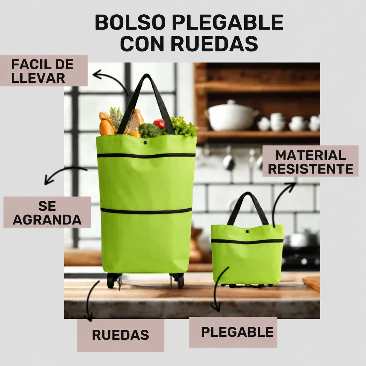 BOLSO MULTIUSO PLEGABLE PARA LAS COMPRAS